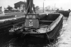 Motor barge No 9 in a lock.