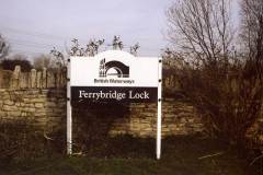 Signage for Ferrybridge Flood Lock.