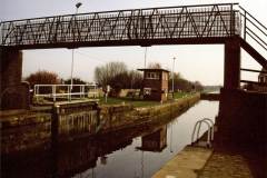 A view along Ferrybridge Flood Lock.