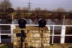 The twin outlet lock gate paddle mechanism.