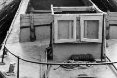 A motor barge in a Calder and Hebble Navigation lock.