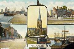 A postcard with five views of Goole.