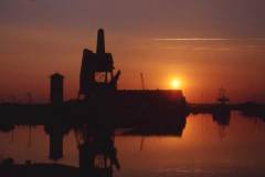Compartment Boat Hoist No 5 at sunset.
