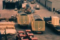 A RO-RO vessel in Grimsby Docks.