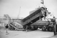 Transferring a bulk, powder cargo.