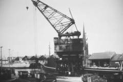 A motor vessel berthed alongside the 50-ton crane.