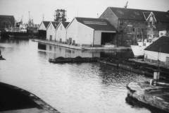 Compartment boats waiting to be emptied.