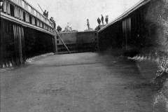 Repair work on a large lock.