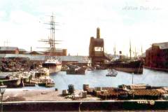 A 1909 colourized postcard view of Aldam Dock, Goole.