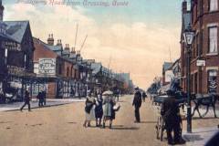 A postcard entitled 'Boothferry Road from crossing, Goole'.