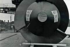 A 23.5-tonne sewage pump imported in 1973 in Goole Docks.