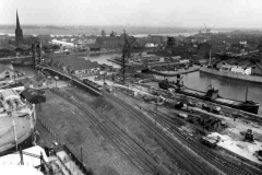 An aerial view of Goole\'s Stanhope and Ship Docks.