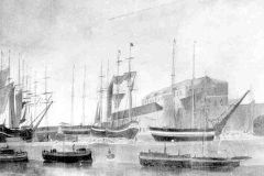 An artists impression of Goole Docks.