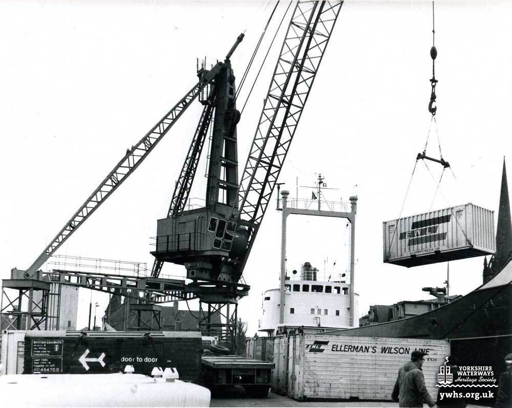 Loading shipping containers, Goole docks