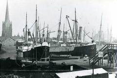 Steamships moored in Railway Dock, Goole.
