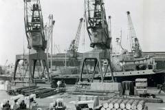 Loading a mixed export cargo in West Dock.