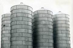 Four silos in South Dock, Goole.