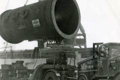 Lifting a large diameter pipe.