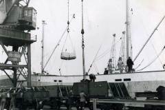 Loading bricks in Goole Docks.