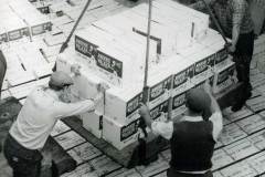 Loading Scotch Whisky aboard a vessel.