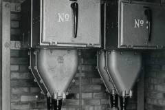 An electric crane substation in Goole Docks.