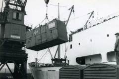 Discharging a container.