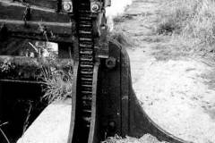 A lock gate paddle mechanism.
