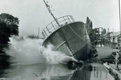 Launching the fishing vessel KEVARRY.