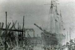 Launching the schooner DISPATCH.