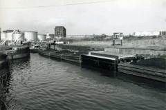 A lengthened compartment boat in a boat train.