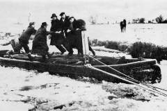 Ice-breaking on a canal.