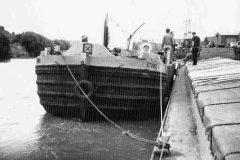 \'West Country\' size motor barge Ethel following its restoration. 