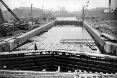 Construction of Goole's Ocean Lock at an advanced stage.