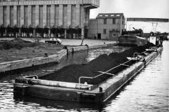 Coal laden compartment boats