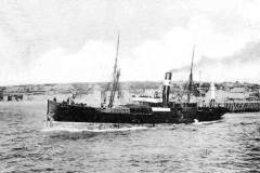 SS Corea clearing Boulogne Harbour, France, en-route to Goole.