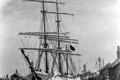 A barque entering Victoria Lock.