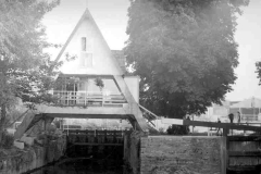 An old lock and a modern house