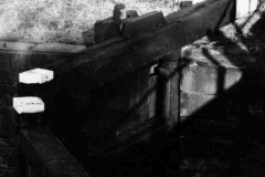 A set of canal lock gates.