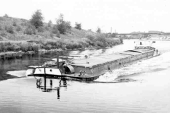 A motor barge on the River Calder.