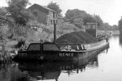 The motor barge Renee moored for the night at Horbury Bridge.