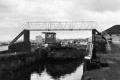 The tanker barge Sandall at Castleford Flood Lock.
