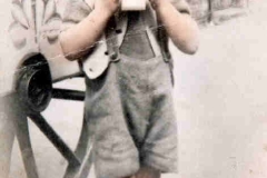 A boy eating ice cream.