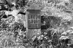 Leeds & Liverpool Canal \'Leeds 38 1/4 Miles\' mile post.