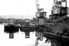 Three barges at Thornhill Power Station.