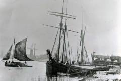 Sailing vessels at Keadby Railway Wharf.