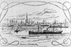 A postcard sketch of Goole Harbour from the east.
