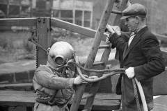 A fully equipped British Waterways diver.