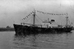The launch of the MV Whitby Abbey.