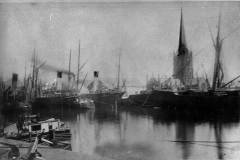 Screw steamers in Goole's Railway Dock, circa 1895.