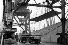 Discharging steel plates in Goole\'s West Dock.